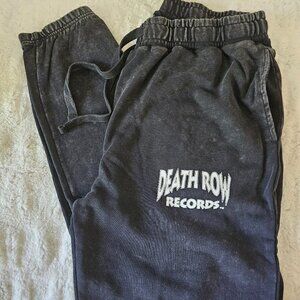 Death Row Records Men's 2XL Acid Wash Joggers Vintage Black